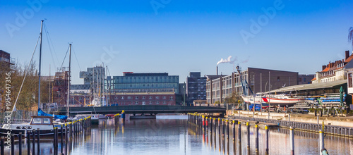 Panorama of the inner harbor of Bremerhaven, Germany