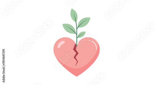 Growth and healing from a broken heart, new beginnings, hope, recovery