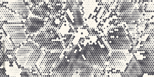 Hexagon Shapes Vector Abstract Geometric Technology Retrowave Sci-Fi Texture Isolated on Light Background. Halftone Hex Retro Simple Pattern. Eps10