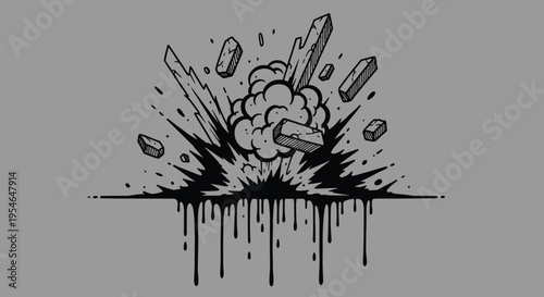 Explosion blast bomb detonation effect.