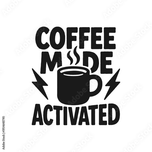 Coffee cup with activated text