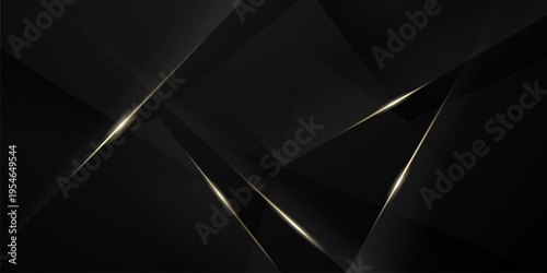 Abstract modern design black background with luxury golden elements vector illustration.