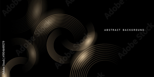 Abstract modern design black background with luxury golden elements vector illustration.