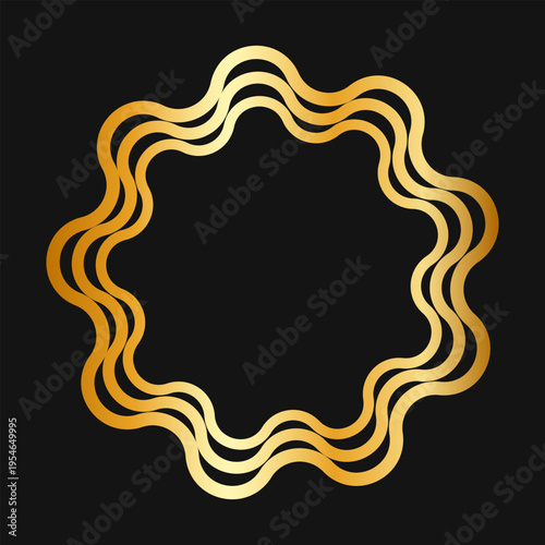 Vector blank gold metal plaques in various vintage shapes with decorative edges. Metal labels for awards, door signs, and engraving. Element for your design.