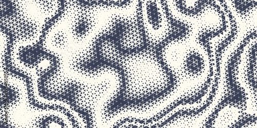 Triangle Shapes Vector Abstract Geometric Technology Background. Radial Composition Halftone Frame Triangular Retro Simple Pattern. Minimal Style Dynamic Tech Wallpaper