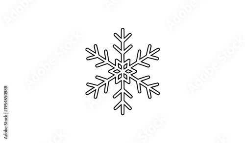Snowflake icon winter cold outline vector illustration