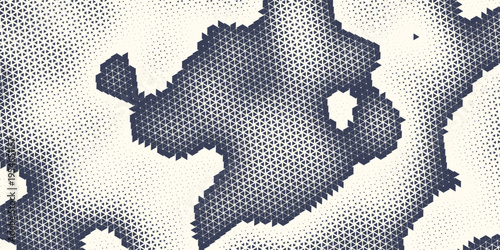 Triangle Shapes Vector Abstract Geometric Technology Background. Radial Composition Halftone Frame Triangular Retro Simple Pattern. Minimal Style Dynamic Tech Wallpaper