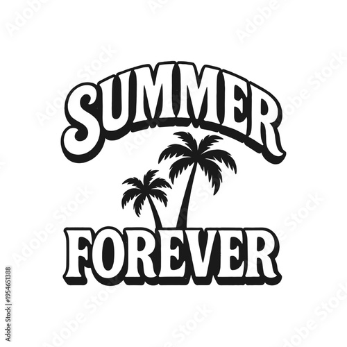Summer Forever Tropical Palm Tree Graphic