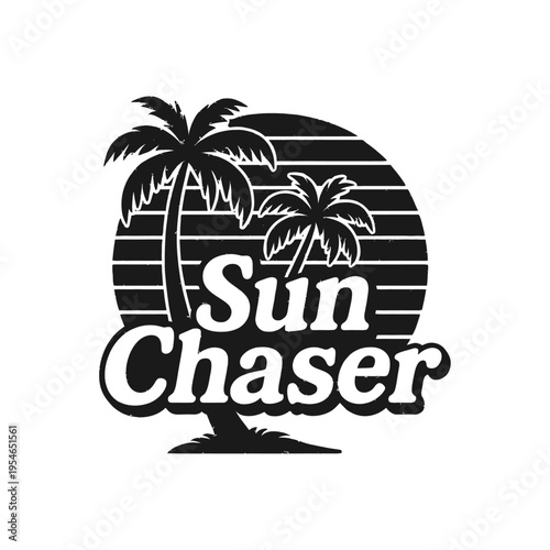 Sun Chaser Tropical Palm Tree Logo