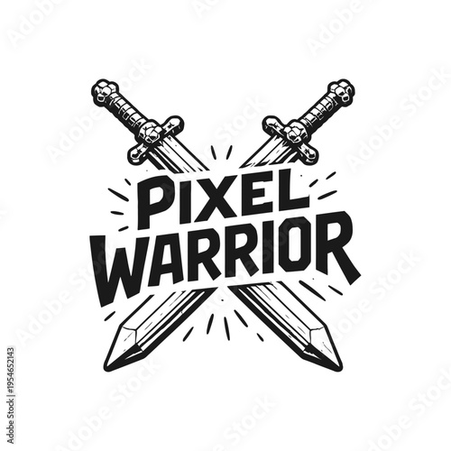 Pixel Warrior Logo Design Concept