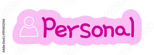 Personal hand drawn line sticker illustration. Private reminder. Lifestyle event. Daily task. Digital planning clip art in doodle style. Colorful planner icon label. Bullet journal die cut element