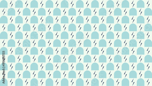 Repeating Thunderstorm Pattern in Light Blue vector background