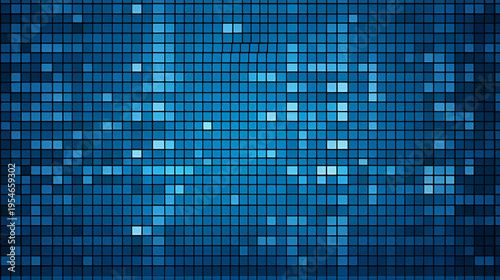 Abstract blue grid with varying shades of blue squares in different sizes. Textured and non-symmetrical, perfect as background for web designs