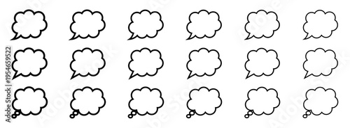 Line Speech and Thought Bubble  for Chat, Dialogue and Communication Design