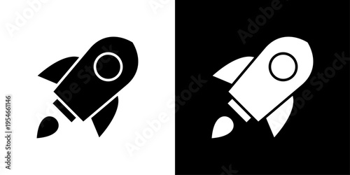 Rocket Icon Sheet Black And White