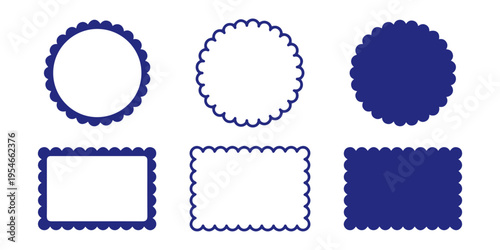 Quadro su tela Scalloped Frames Circle Square Vector