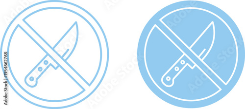 No knives or sharp objects allowed symbol, vector icon, filled flat sign, solid pictogram