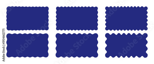 Squiggly Rectangle Frame Vector Set