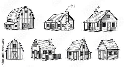 Rustic Farm Buildings and Cabins Collection