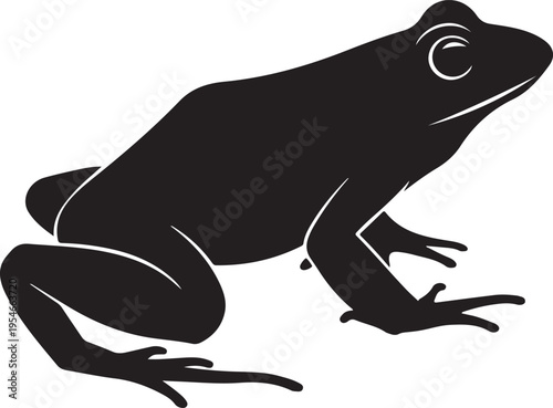 Black silhouette frog vector illustration