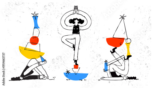 Creative Concept Of Inner Stability With Woman Finding Emotional Harmony And Resilience