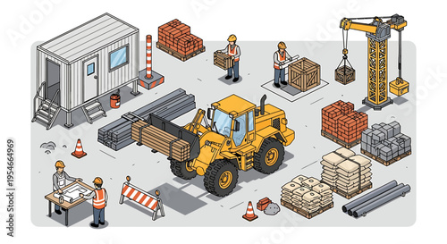 Yellow Construction Dump Truck Vehicle.