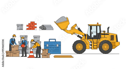 Yellow Construction Loader Machine Equipment.