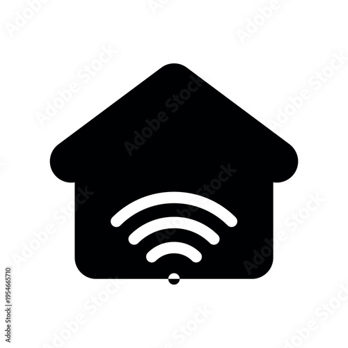 Smart House Intersecting Wireless Signal Graphic