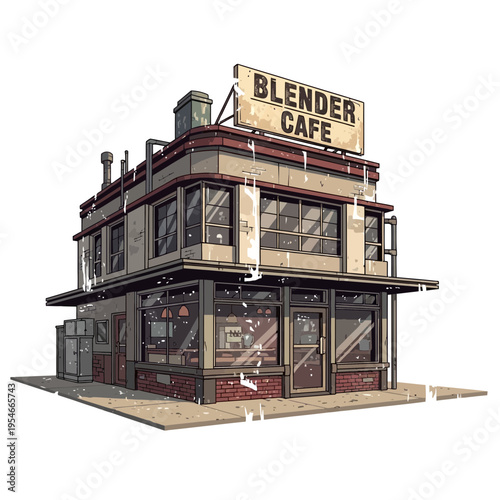 Abandoned Blender Cafe Building