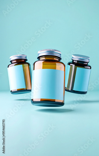 Three empty medicine jars