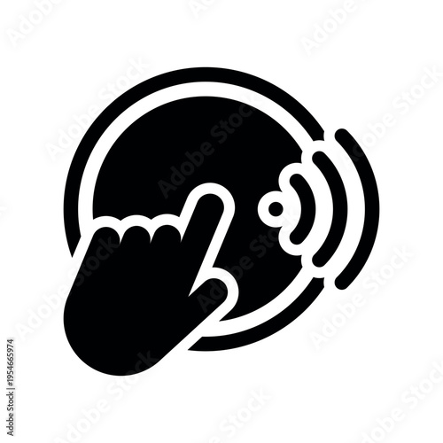 Tap To Pay Contactless Hand Gesture Outline Vector