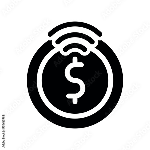 Electronic Dollar Transfer Concept Emblem Vector