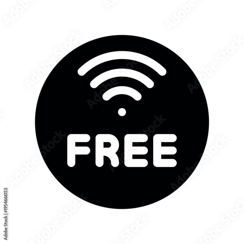 Free Wireless Hotspot Symbol In Solid Black Circle