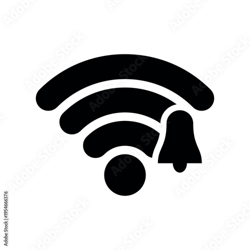 Wireless Network Signal Attached With Notification Bell