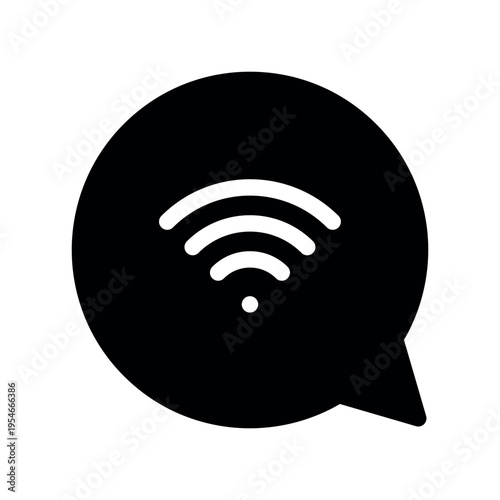 Speech Bubble Enclosing Wireless Network Signal Icon