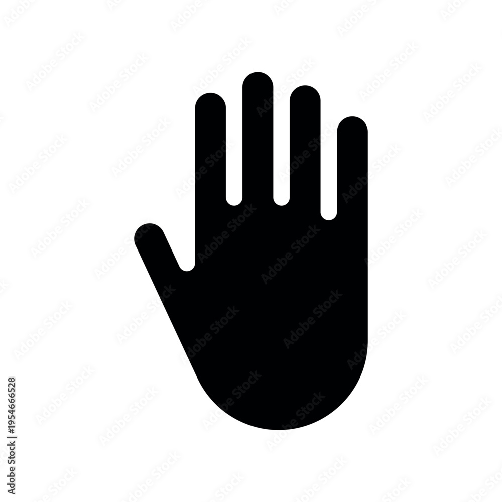 Obraz premium Solid Dark Silhouette Of Human Hand Gesture