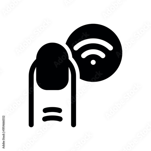 Human Finger Touching Wireless Button Shape