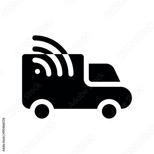 Connected Transport Vehicle With Network Signal Symbol