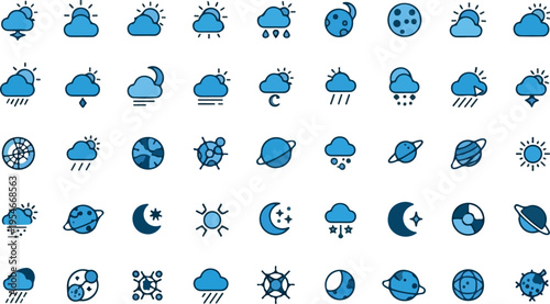 Set of 40 weather icons vector