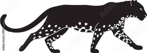 Black jaguar silhouette vector