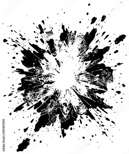 SVG Ink explosion on a transparent background resembling a silhouette of a star or flower