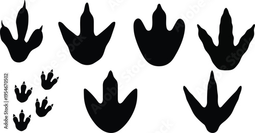 Vector illustration of dinosaur footprint, isolated, simple black design