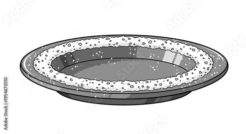 Empty plate with white rim and small dots, clean serving dish