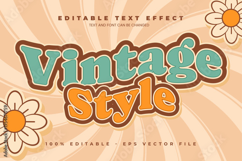 Vintage Groovy retro text effect vector, 70s psychedelic wavy lettering, vintage hippie typography with vibrant colorful gradient.