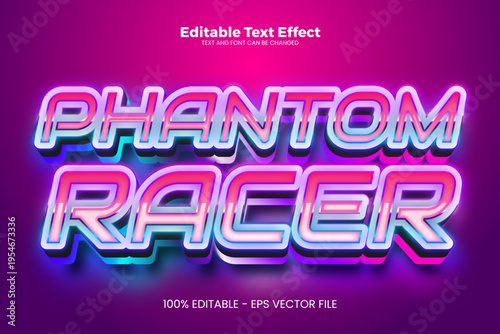 Phantom Racer editable text effect in modern trend style