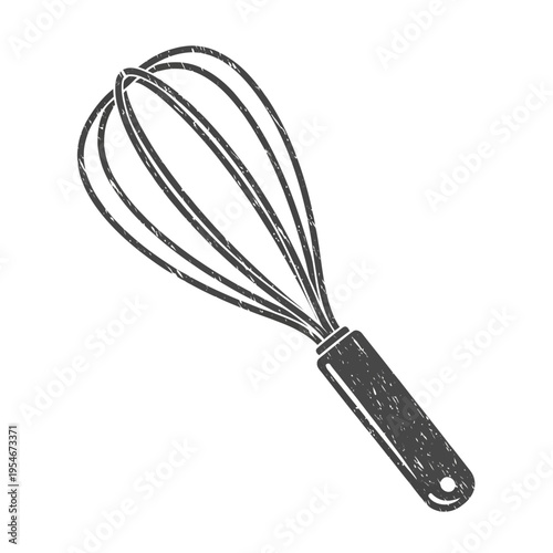 Hand-drawn whisk illustration isolated on white background