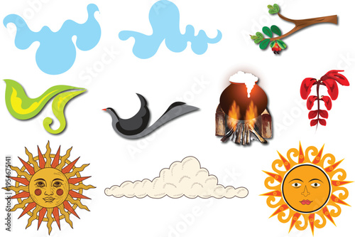 Sinhala Aurudu Vector Elements - Sinhala New Year