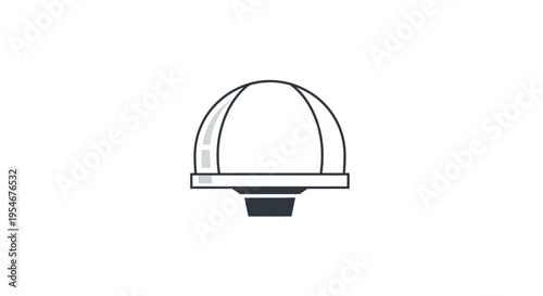 Stylized dome structure, architectural element, clean lines, minimalist design