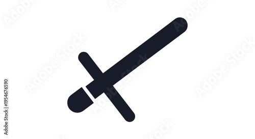 Dark Silhouette of a Sword Icon on White Background