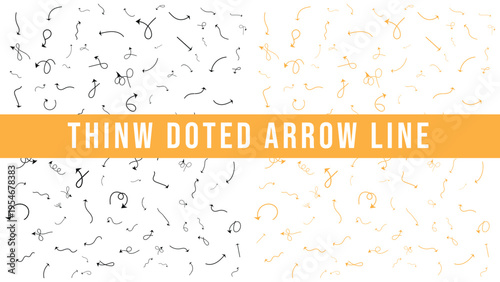 Hand-Drawn Thin Arrow and Line Elements Set